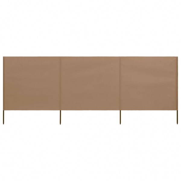 Para-vento com 3 painéis tecido 400x120 cm cinzento-acastanhado M 3