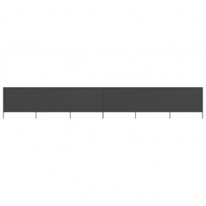 Paravientos de playa de 6 paneles de tela 800x80 cm gris H