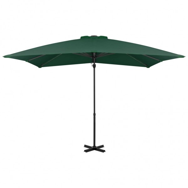 Guarda-sol cantilever com poste alumínio 250x250 cm verde M 3