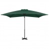 Sombrilla voladiza con poste de aluminio verde 250x250 cm 3