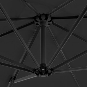 Guarda-sol cantilever com poste alumínio 250x250 cm antracite H