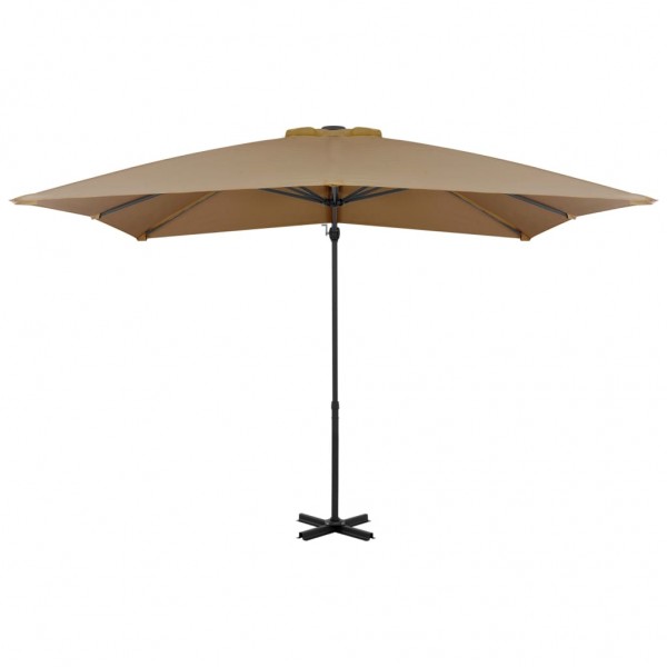 Sombrilla voladiza con poste de aluminio gris topo 250x250 cm M 3