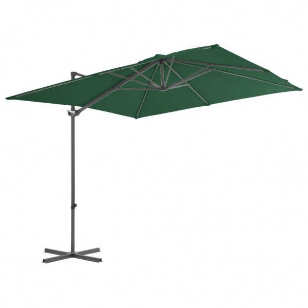 Guarda-sol cantilever com poste de aço 250x250 cm verde M 3