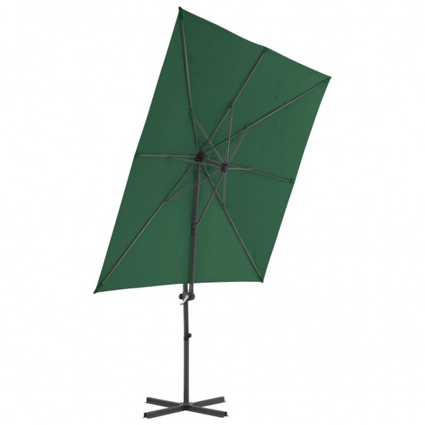 Guarda-sol cantilever com poste de aço 250x250 cm verde M 4
