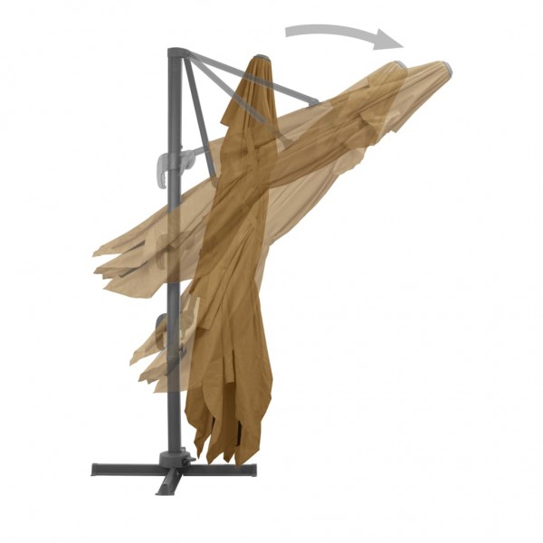 Sombrilla voladiza con poste de aluminio 400x300 cm gris topo M 5