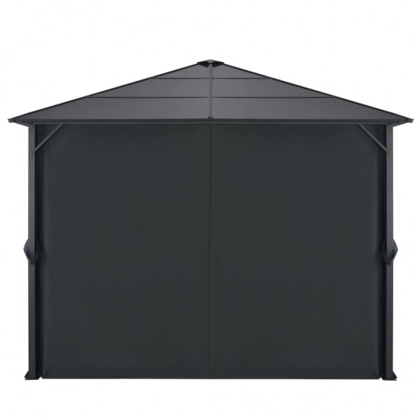 Gazebo com cortinas Alumínio 3x3 m preto M 5