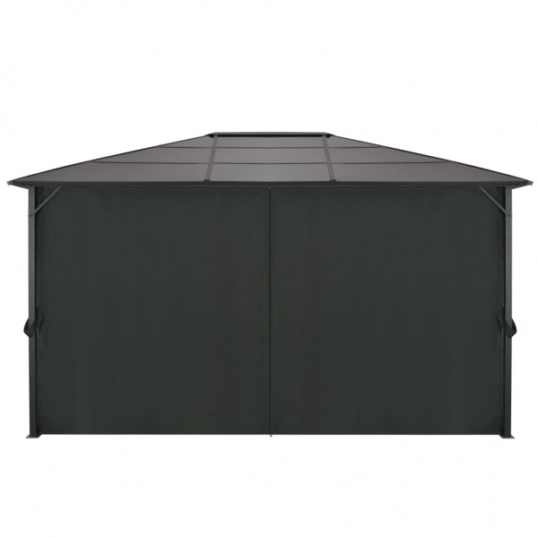 Cenador con cortinas aluminio 4x3x2.6 m negro M 5