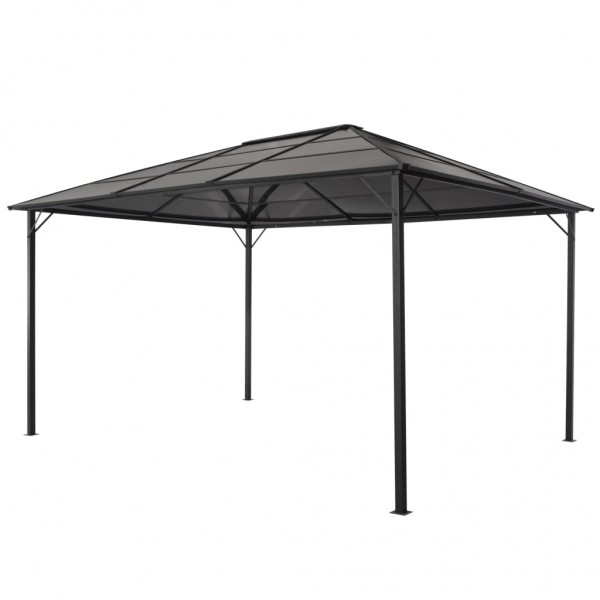 Cenador con tejado aluminio 4x3x2.6 m negro D
