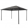 Gazebo com telhado alumínio 4x3x2.6 m preto 1
