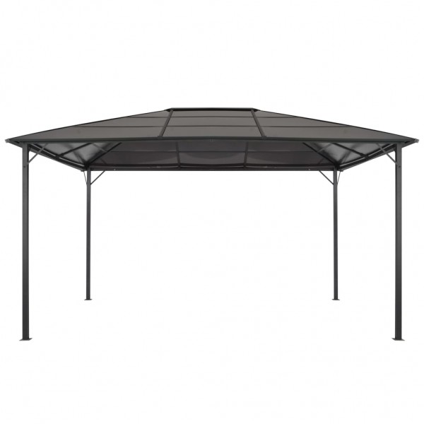 Cenador con tejado aluminio 4x3x2.6 m negro M 3