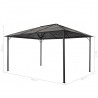 Gazebo com telhado alumínio 4x3x2.6 m preto 5