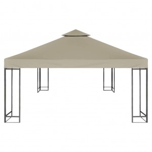 Cobertura gazebo c/ 2 camadas 310 g/m² 3x3 m cinza-acastanhado H