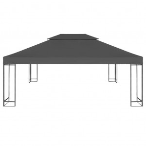 Toldo de cenador 2 niveles 310 g/m² 4x3 m gris antracita H