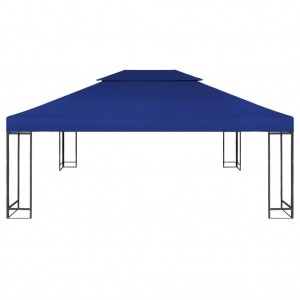 Toldo de cenador 2 niveles 310 g/m² 4x3 m azul H