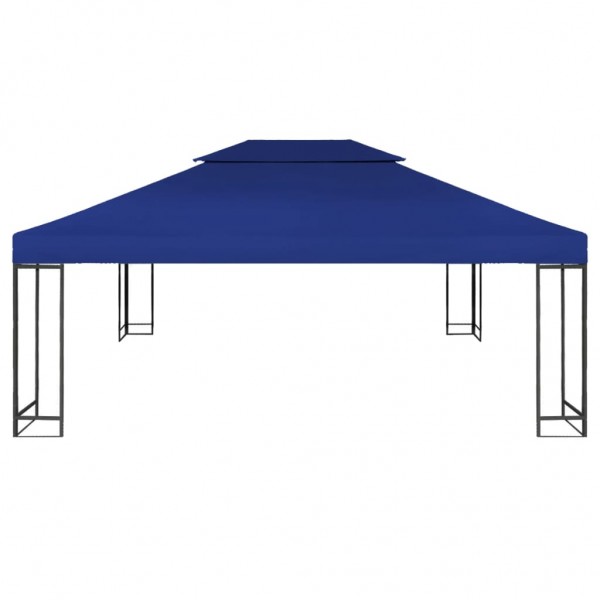 Toldo de cenador 2 niveles 310 g/m² 4x3 m azul M 2
