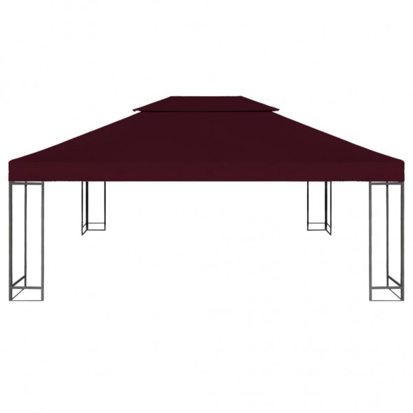 Toldo de cenador 2 niveles 310 g/m² 4x3 m burdeos M 2