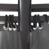 Cenador con cortinas redondo gris antracita 3.5x2.7 m 5