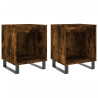 Mesas de cabeceira 2 pcs derivados de madeira carvalho fumado 2