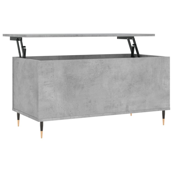 Mesa de centro madera contrachapada gris hormigón 90x44.5x45 cm M 2