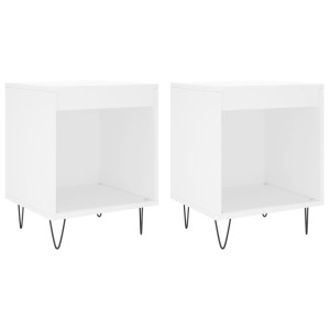 Mesitas de noche 2 uds madera de ingeniería blanco 40x35x50 cm H