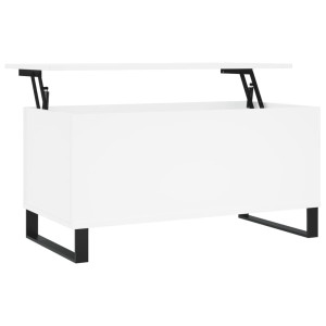 Mesa de centro madera contrachapada blanco 90x44.5x45 cm H