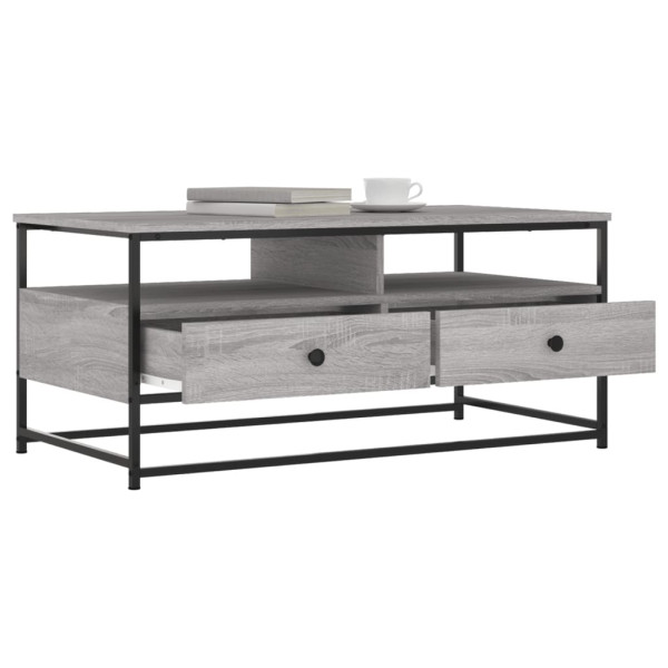 Mesa de centro madera de ingeniería gris Sonoma 100x51x45 cm M 4
