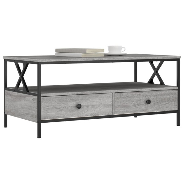 Mesa de centro madera de ingeniería gris Sonoma 100x51x45 cm M 3