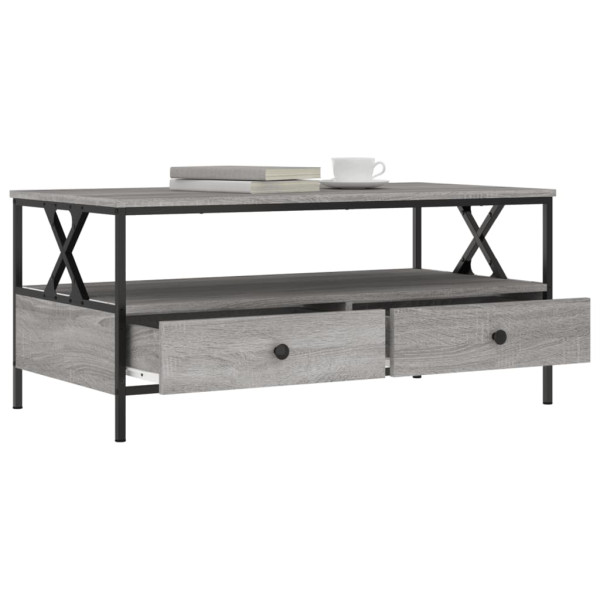 Mesa de centro madera de ingeniería gris Sonoma 100x51x45 cm M 4