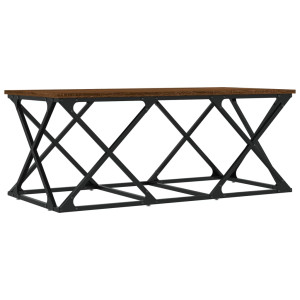 Mesa de centro madera contrachapada roble marrón 100x49x40 cm H