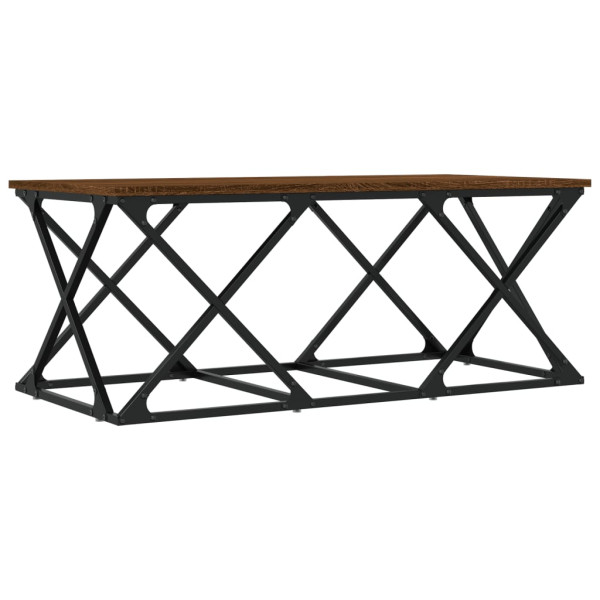 Mesa de centro madera contrachapada roble marrón 100x49x40 cm M 2