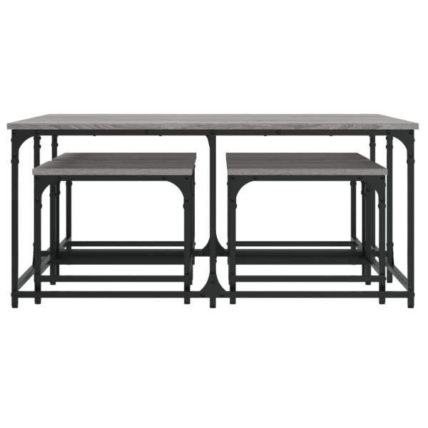 Mesas de centro de encastrar 5 pcs deriv. madeira cinza sonoma M 4