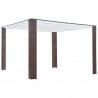 Gazebo com teto em vime PE 300x300x220 cm castanho e creme 1