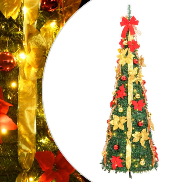 Árbol de Navidad artificial desplegable 100 LED verde 150 cm D