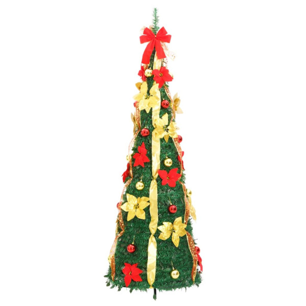 Árbol de Navidad artificial desplegable 100 LED verde 150 cm M 5