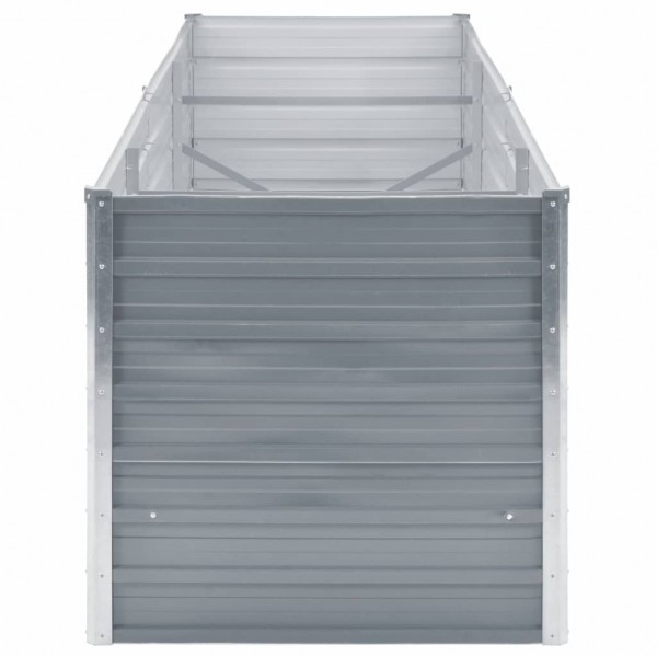 Canteiro elevado de jardim aço galvanizado 240x80x77cm cinzento M 5