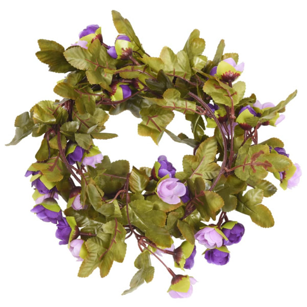 Guirnaldas de flores artificiales 6 uds morado claro 215 cm M 2