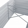 Canteiro elevado de jardim aço galvanizado 320x80x77cm cinzento 2