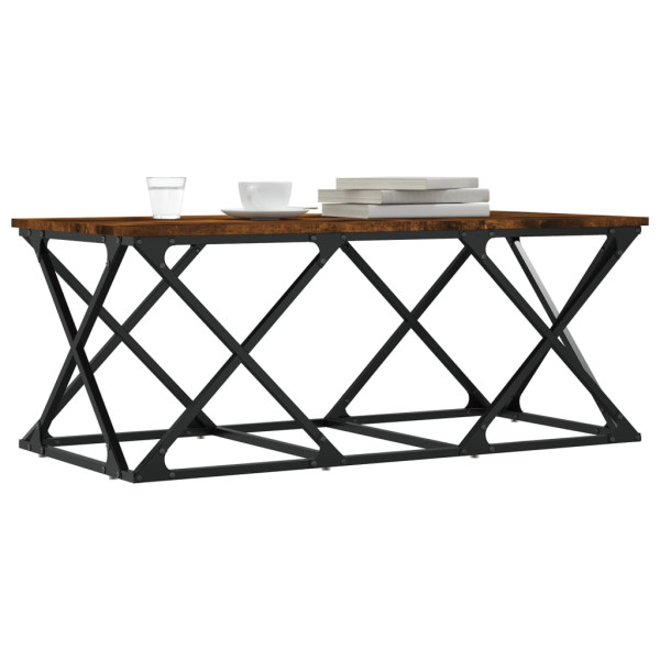 Mesa de centro madera de ingeniería roble ahumado 100x49x40 cm M 3