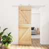 Puerta corredera con herrajes madera maciza de pino 70x210 cm 1