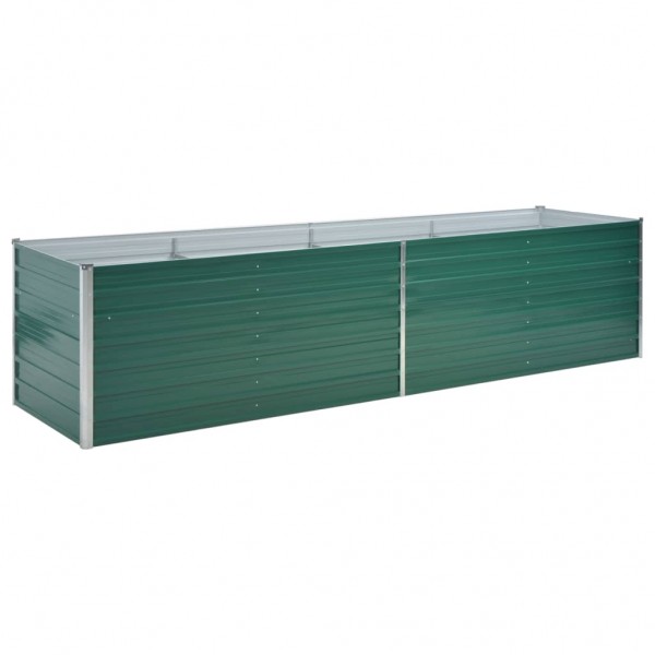 Canteiro elevado de jardim aço galvanizado 320x80x77cm verde M 3