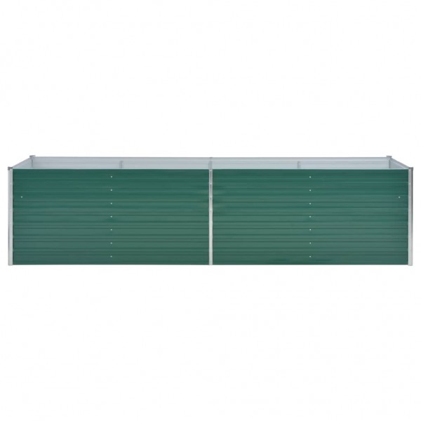 Canteiro elevado de jardim aço galvanizado 320x80x77cm verde M 4