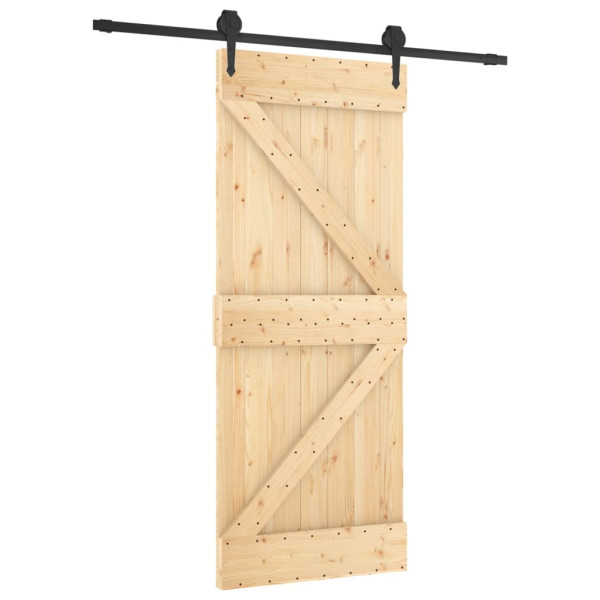 Puerta corredera con herrajes madera maciza de pino 85x210 cm M 2