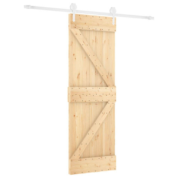Puerta corredera con herrajes madera maciza de pino 70x210 cm M 2