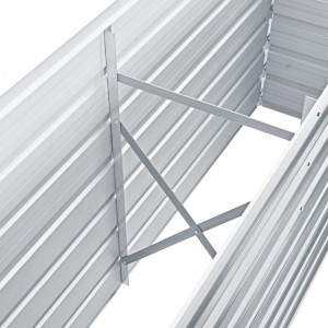 Canteiro elevado de jardim aço galvanizado 160x40x77cm cinzento H