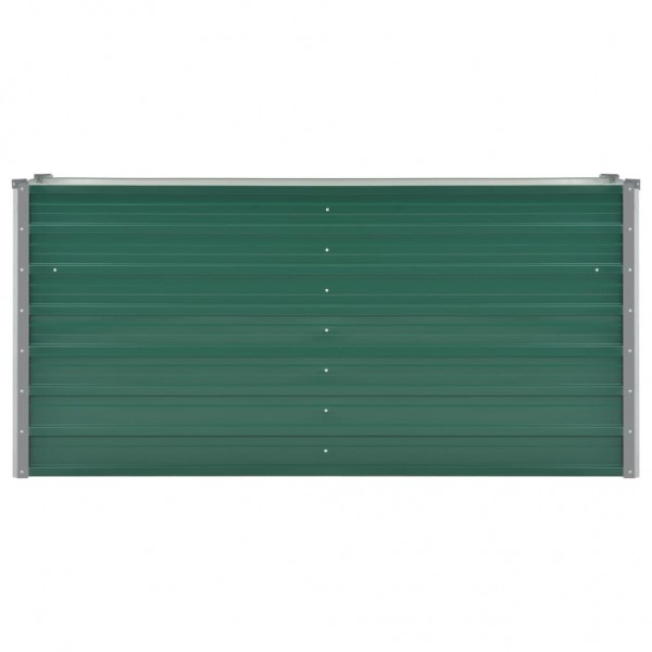 Canteiro elevado de jardim aço galvanizado 160x40x77 cm verde M 4