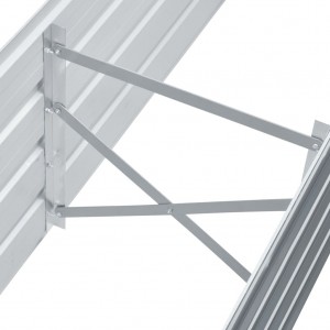 Arriate de jardín de acero galvanizado gris 160x40x45 cm H