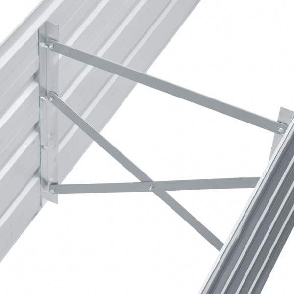 Canteiro elevado de jardim aço galvanizado 160x40x45cm cinzento M 2