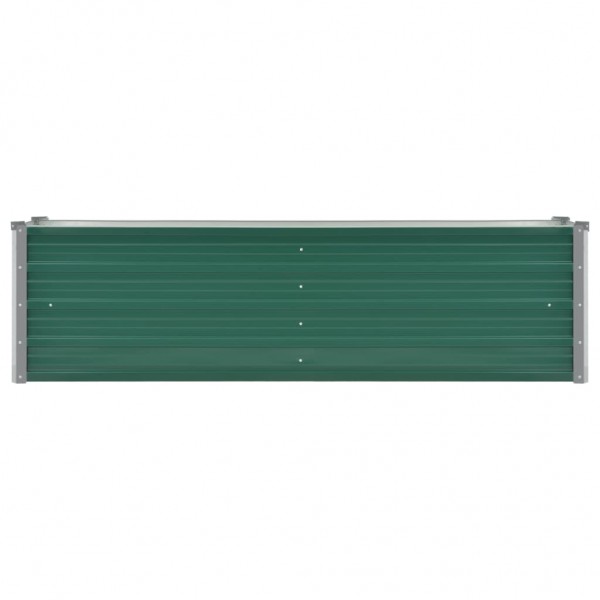 Arriate de jardín de acero galvanizado verde 160x40x45 cm M 4