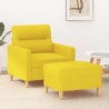 Sillón con taburete tela amarillo claro 60 cm 1