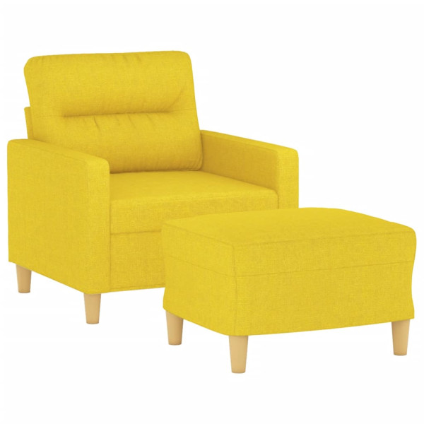 Poltrona com apoio de pés 60 cm tecido amarelo-claro M 3